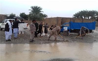 خدمت رسانی نیروی زمینی سپاه در مناطق سیل زده دشتیاری